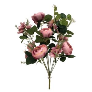 Artificial Peony Mix Flower Bunch With 6 Heads (55cm) - Elen