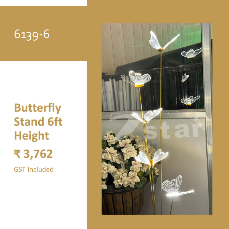 Butterfly Stand For Decor at Floor and Outdoor Space During the Function | 6ft Height