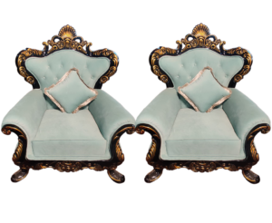 Light Blue Sofa Chairs For Decor and Weddings | Set Of 2 Pcs