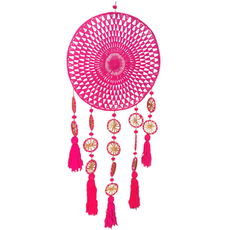 Pink Bulan Hanging For Home and Wedding Decor | Set Of 5 Pcs