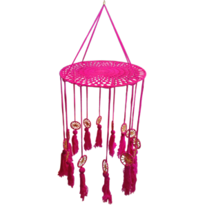 Rose Pink Bulan Hanging For Decor | Set Of 5 Pcs