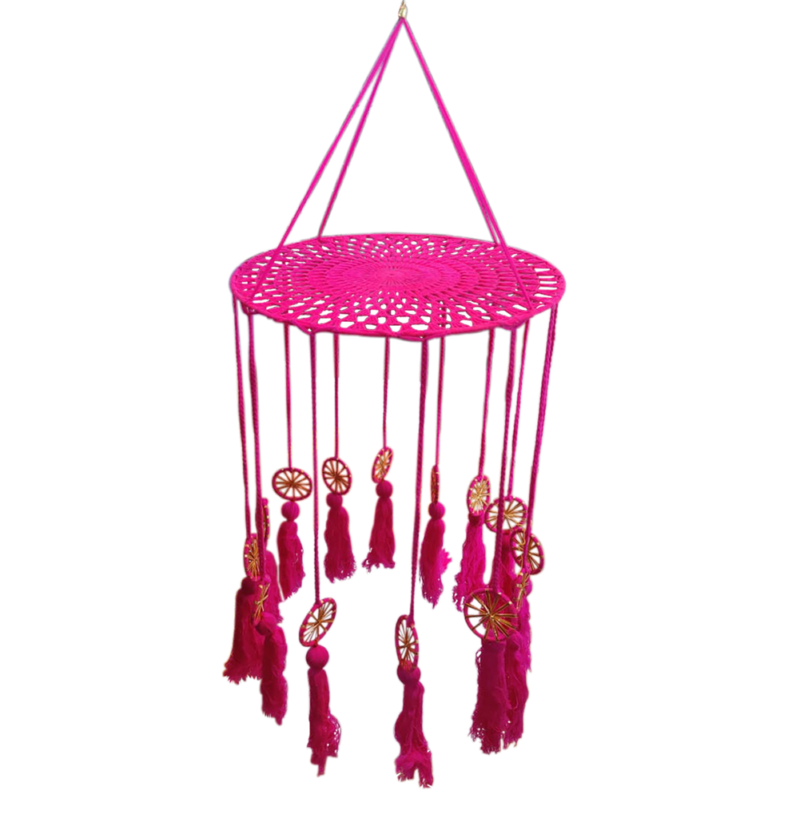 Rose Pink Bulan Hanging For Decor | Set Of 5 Pcs