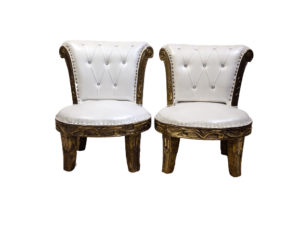 White With Gold Vedi Chairs For Wedding Decor