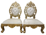 White With Gold Vedi Chairs For Wedding & Event Decor