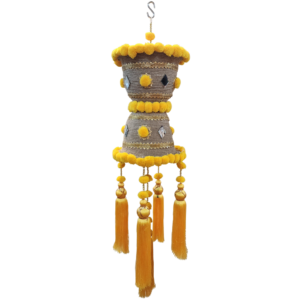 Yellow Damaru Shape Hanging For Decor