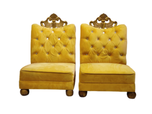 Yellow One Pair Vedi Chairs For Decor