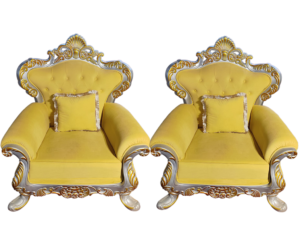 Yellow Sofa Chairs For Wedding Decor | Set Of 2 Pcs